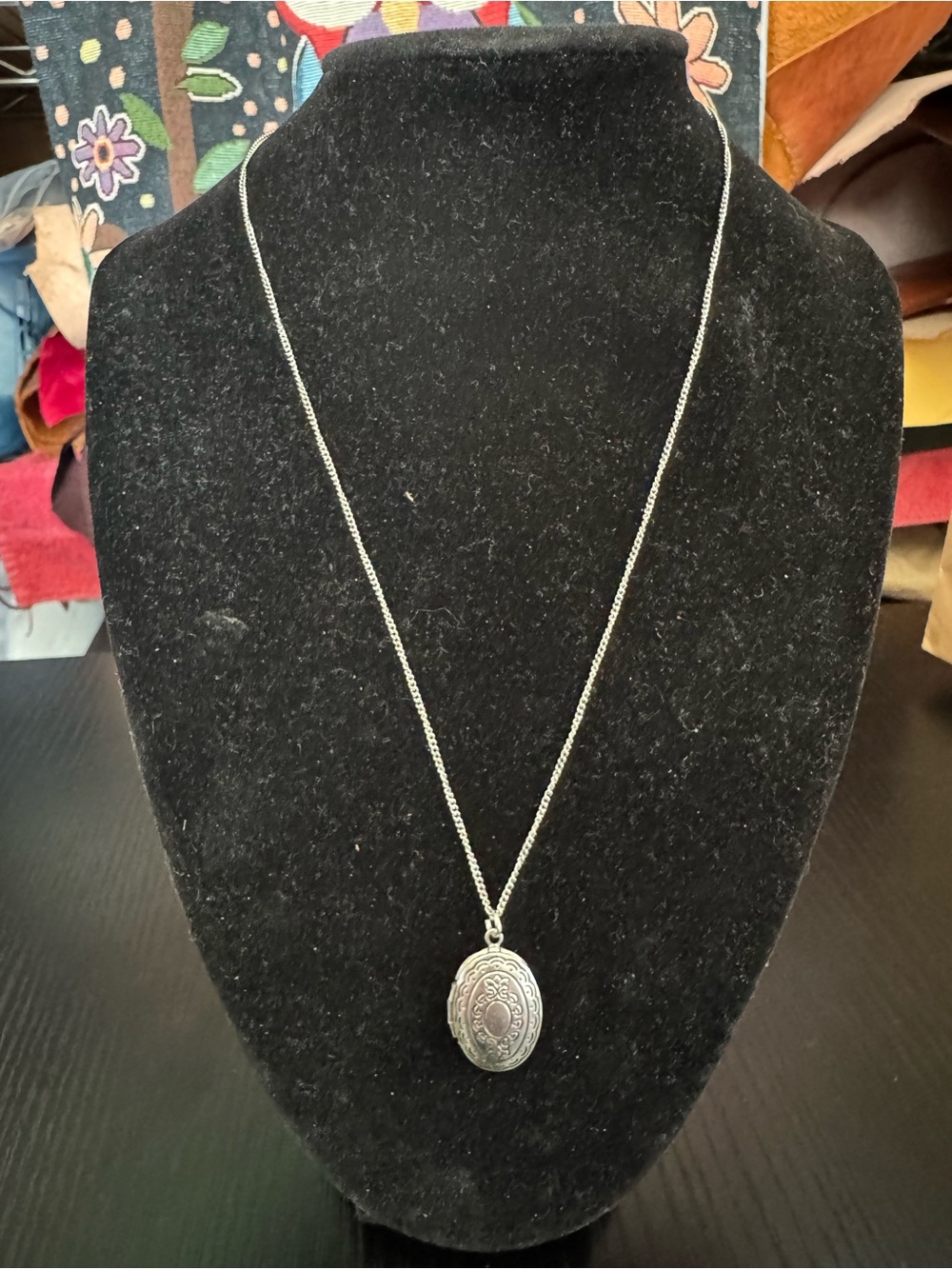 Silver Tone Oval Locket Necklace - Women's Jewelry